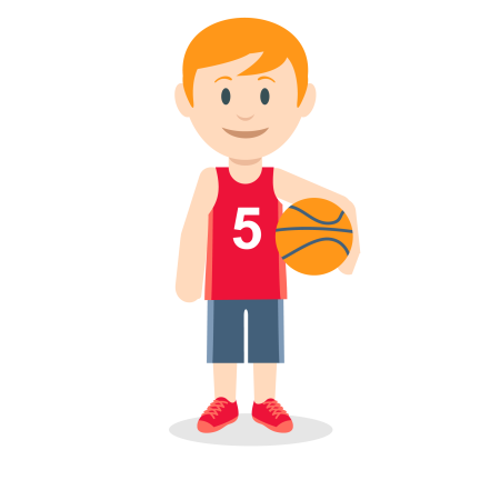 Мальчик баскетбол вектор