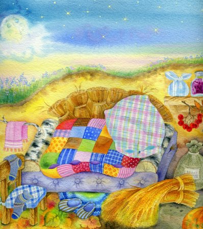 Одеяло нарисованное