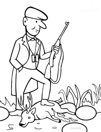 Охотник раскраска