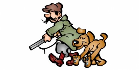 Охотник с ружьем мультяшный