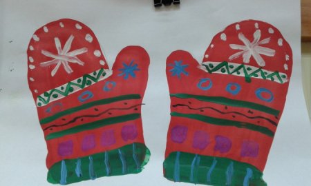 Рисование варежка старшая группа