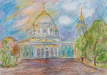 Рисуем Курск Знаменский собор