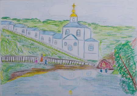 Воскресенский храм Курск рисунок