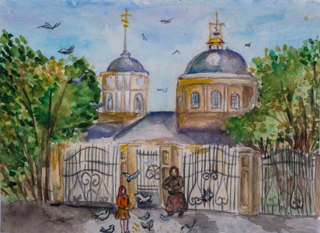 Рисунок Знаменского собора в Курске