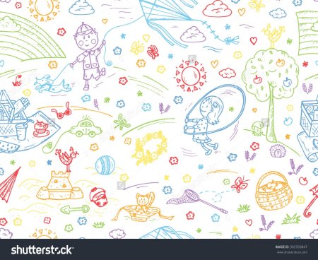 Фон с детскими рисунками