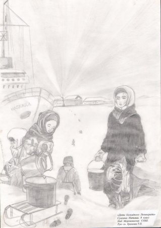 Рисунок блакада Ленинграда