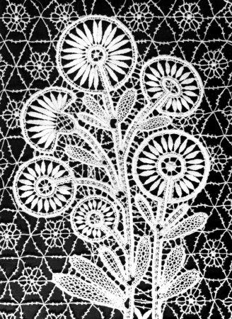 Орнамент сцепного кружева полотнянка ажурные решетки