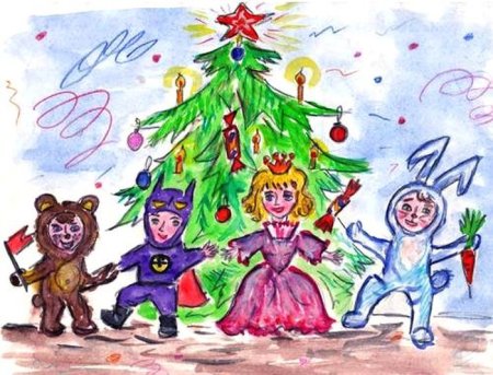 Рисунок на тему новогодний праздник