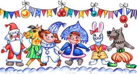 Новогодний карнавал рисунки детей