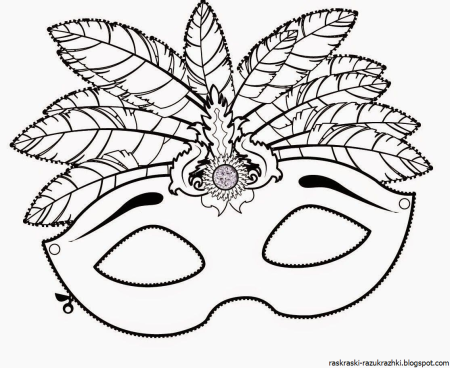 Карнавальная маска раскраска