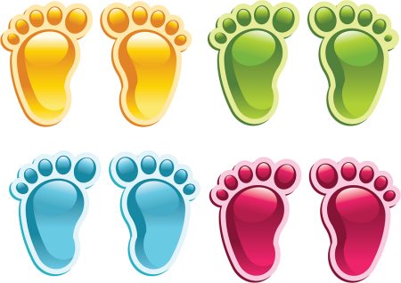 Розовый отпечаток детской ноги