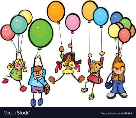 Мультяшные дети с шариками