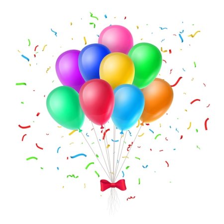 Связка шариков на белом фоне