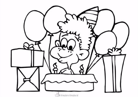 Раскраска "с днем рождения!"