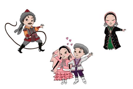 Национальный костюм башкир вектор