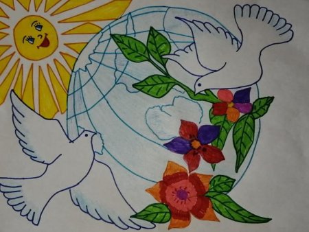Рисунок на тему голубь мира