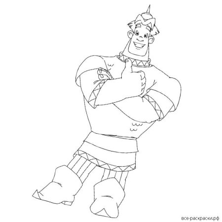 Раскраска три богатыря жены