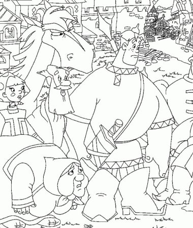 Раскраска богатырь Илья Муромец