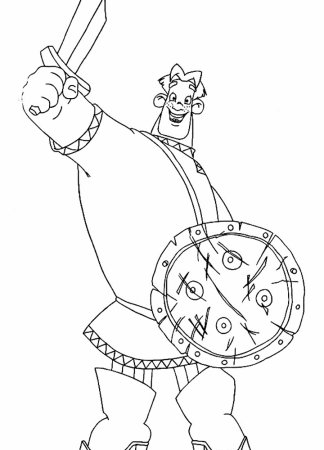 Раскраска алёша Попович Добрыня и