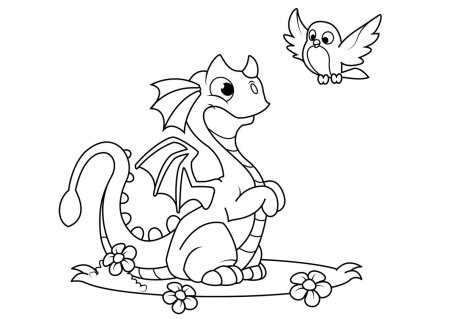 Дракон раскраска для детей
