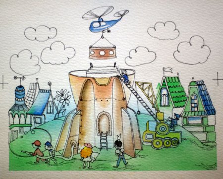 Детские рисунки на тему детская площадка
