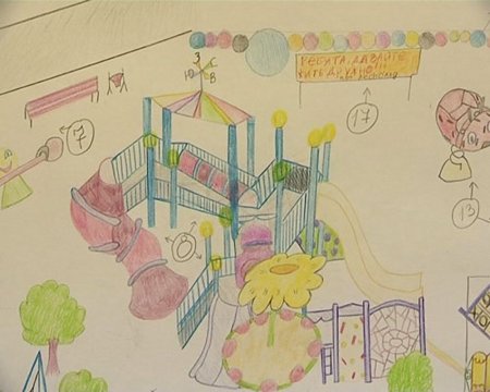 Детские рисунки на тему детская площадка
