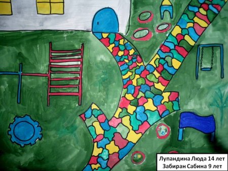 Рисование на тему детская площадка