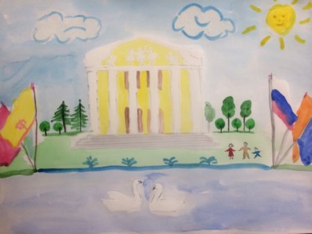 Достопримечательности города Чебоксары рисунки