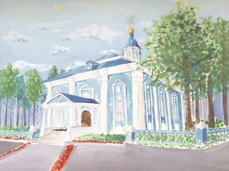 Соборная площадь Новочебоксарск рисунок