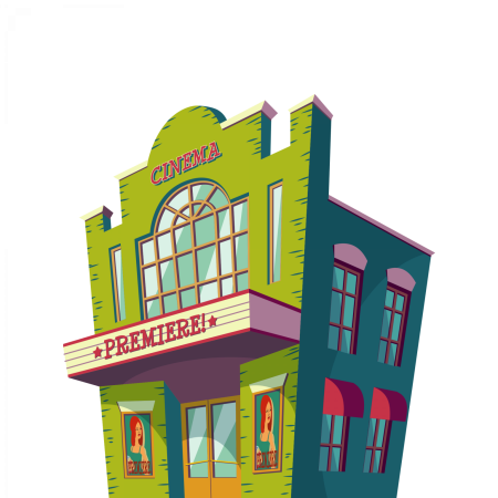 Кинотеатр здание вектор