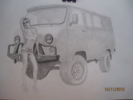 Буханка карандашом