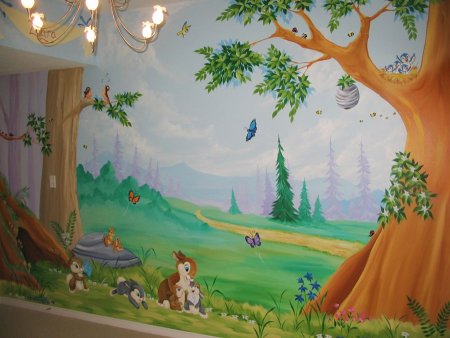 Роспись стен в детском саду