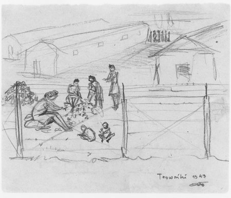 Концлагерь рисунок карандашом