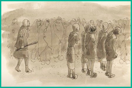 Узники концлагерей иллюстрации