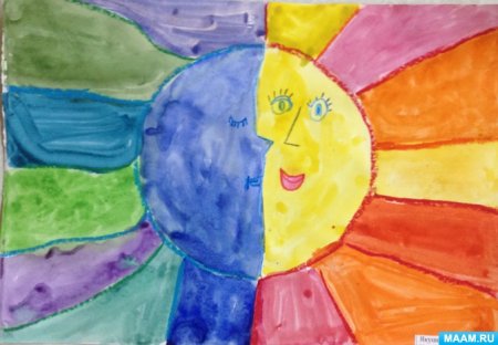 Рисование день и ночь в подготовительной группе