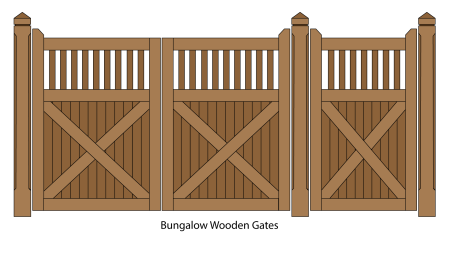 Деревянные ворота с узорами