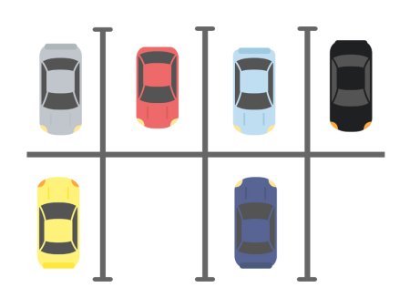 Иллюстрация машинки на парковке детская