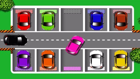 Нарисованная парковка сверху