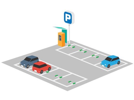 Парковка на белом фоне