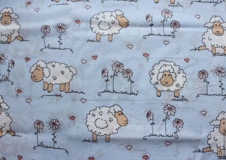 Ситец 130х95 см овечки/голубой