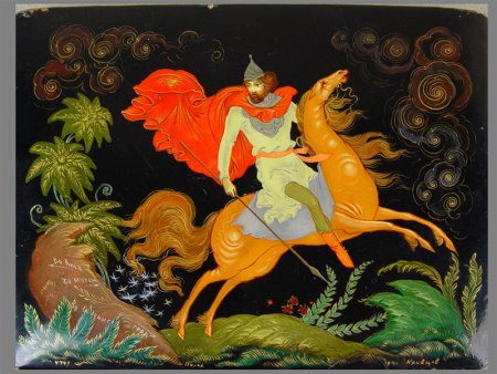 Палех роспись всадник