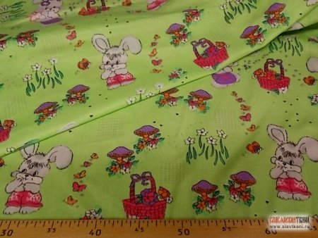 Бязь зайчики 13331