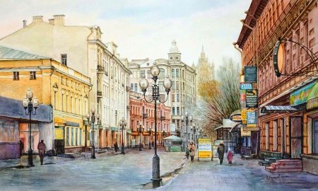 Старый Арбат в Москве картины
