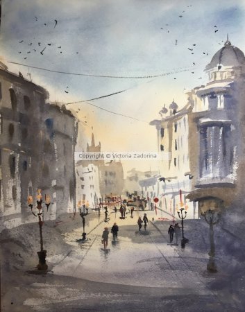 Арбат акварель