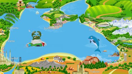 Карта черного моря для детей