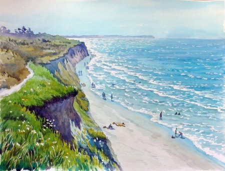 Куршская коса акварель