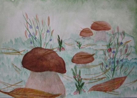 Рисование с детьми грибы
