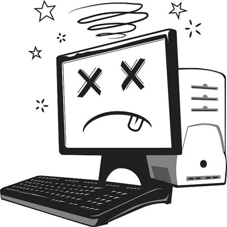 Пиктограмма сломанный компьютер