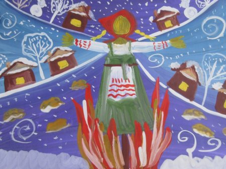 Масленица рисунок карандашом