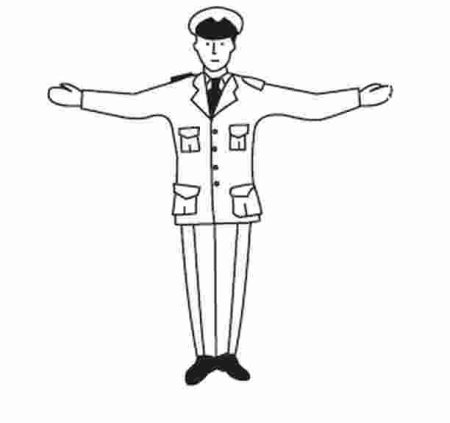 Регулировщик на белом фоне